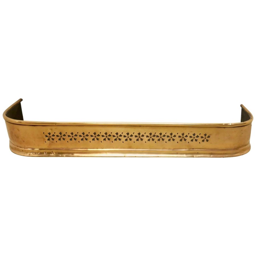 Small Victorian Pierced Brass Fender