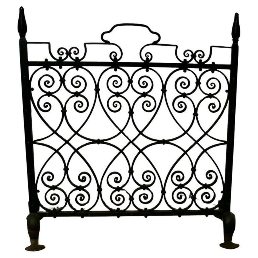 Very Heavy Old Gothic Wrought Iron Fire Screen