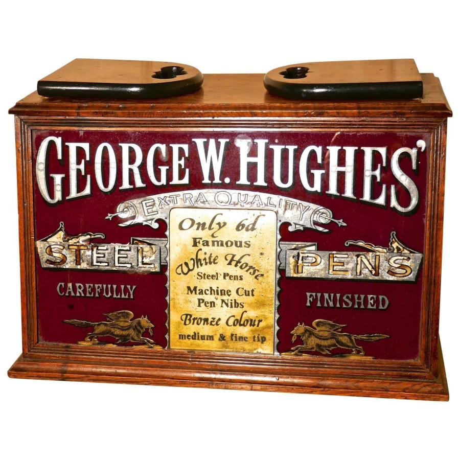 Victorian Advertising Stationers Cupboard, Shop Display Pen Cabinet