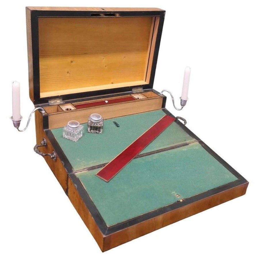18th Century Satinwood Traveling Writing Slope or Lap Desk