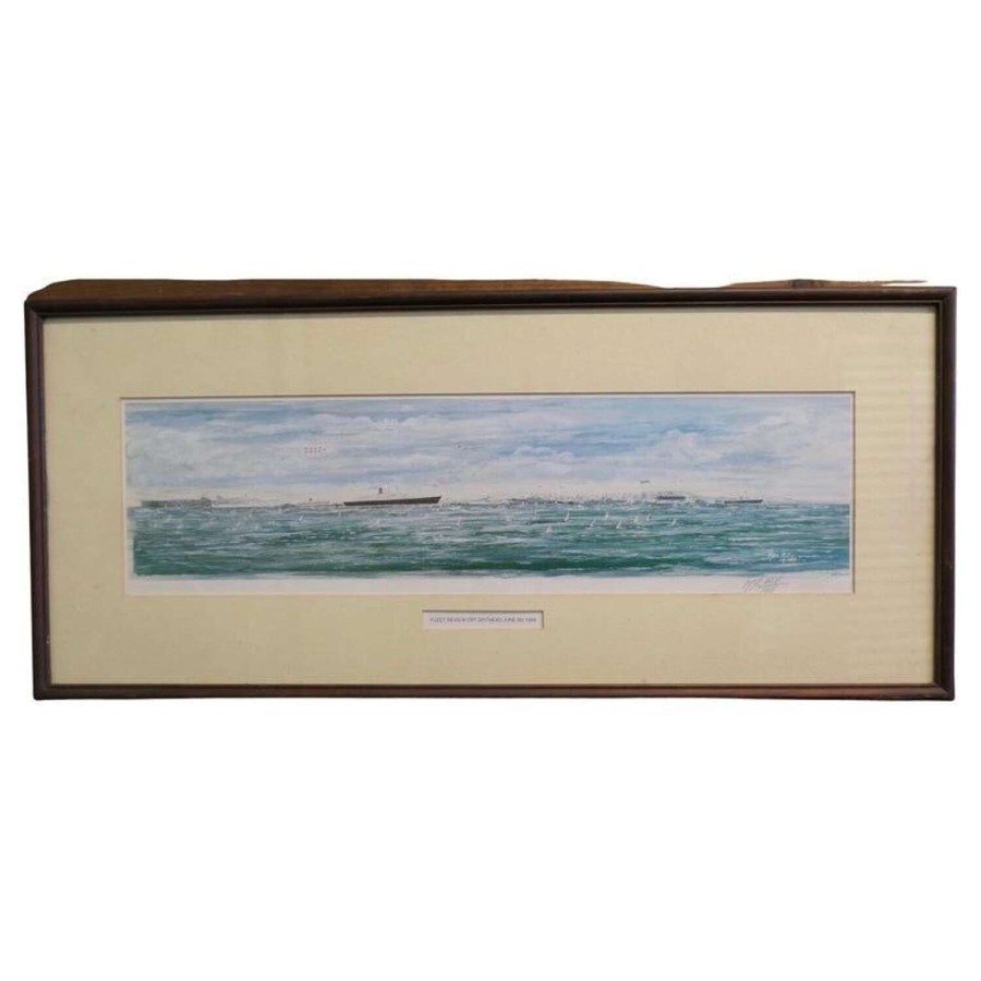 1994 Watercolour, Fleet Review of Spithead by Mike Miller