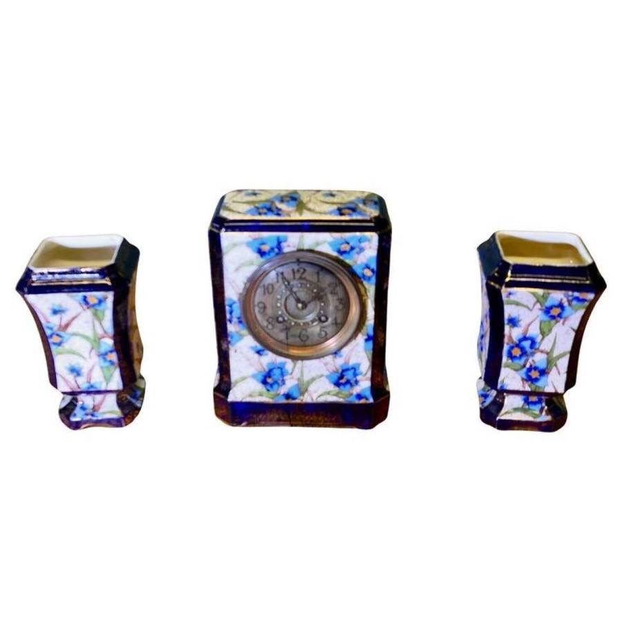 19th Century French Porcelain Clock Set