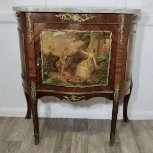 19th Century French Vernis Martin Painted Side or Music Cabinet