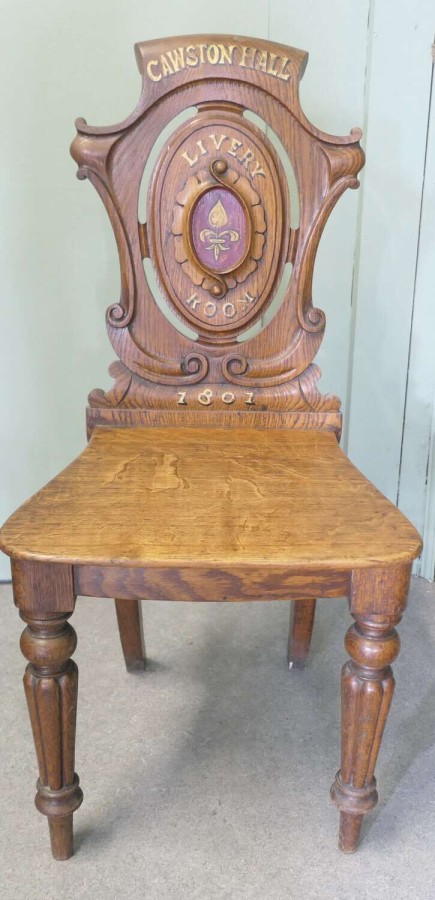 19th Century Golden Oak Hall Chair