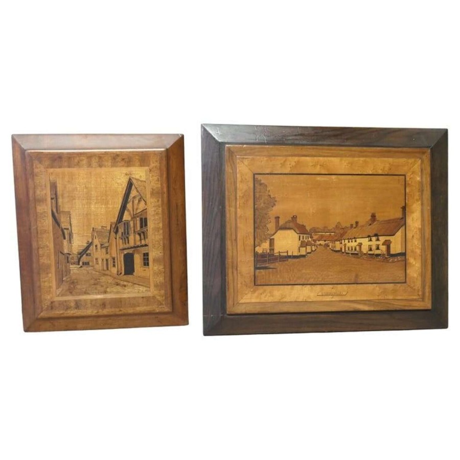 2 Early 20th Century Marquetry Pictures