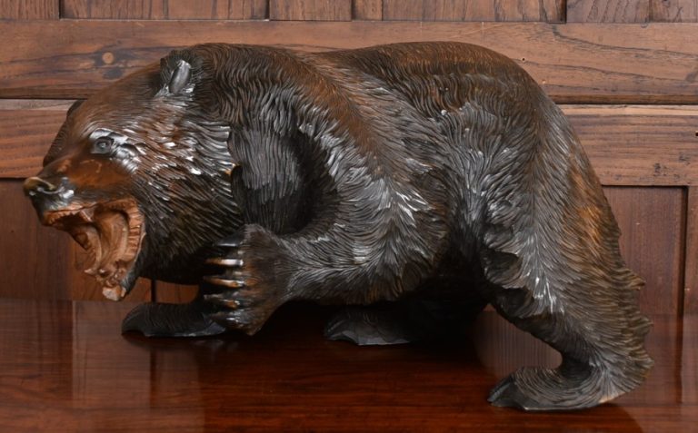 Japanese Carved Wooden Bear SAI4217