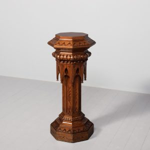 A Scottish Victorian Pitch Pine Gothic Influence Pedestal