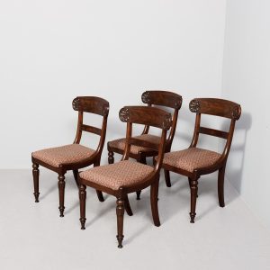 Set of 4 William IV Mahogany Dining Chairs