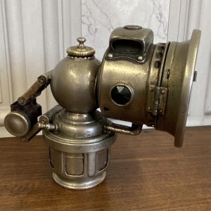 ANTIQUE CARBIDE LAMP ( KING OF THE ROAD ) BY LUCAS OF BIRMINGHAM