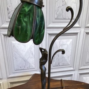 Art Deco style adjustable Floral Lady lamp