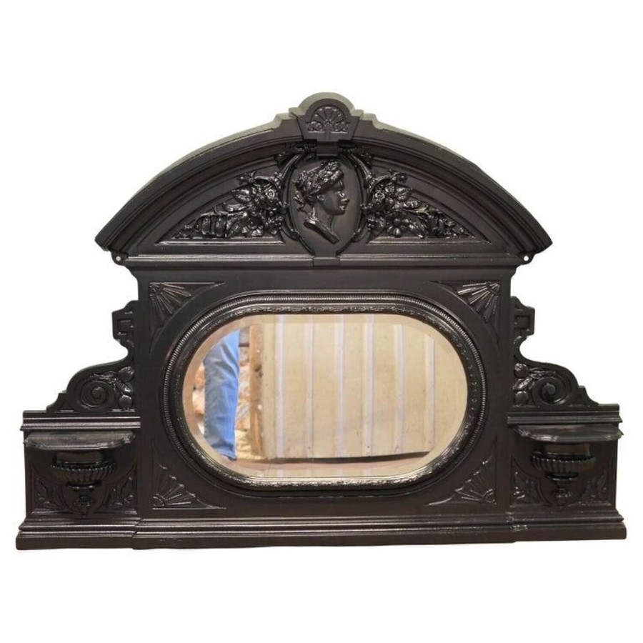 A 19th C, Cast Iron Overmantel Mirror