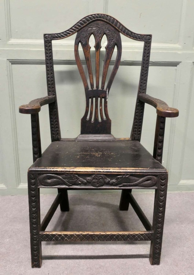 A Hand Carved Chippendale Hall Chair Apprentice Piece This is a very unusual piece
