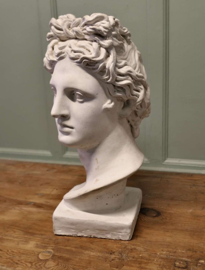 A Large Heavy Bust of Apollo This is a good looking bust