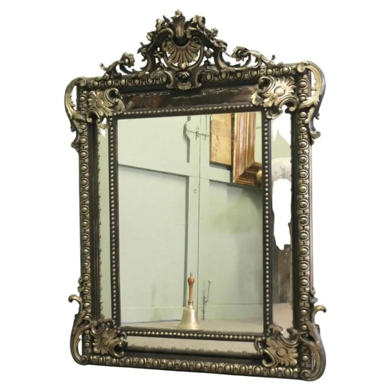 A Large Napoleon III French Cushion Mirror