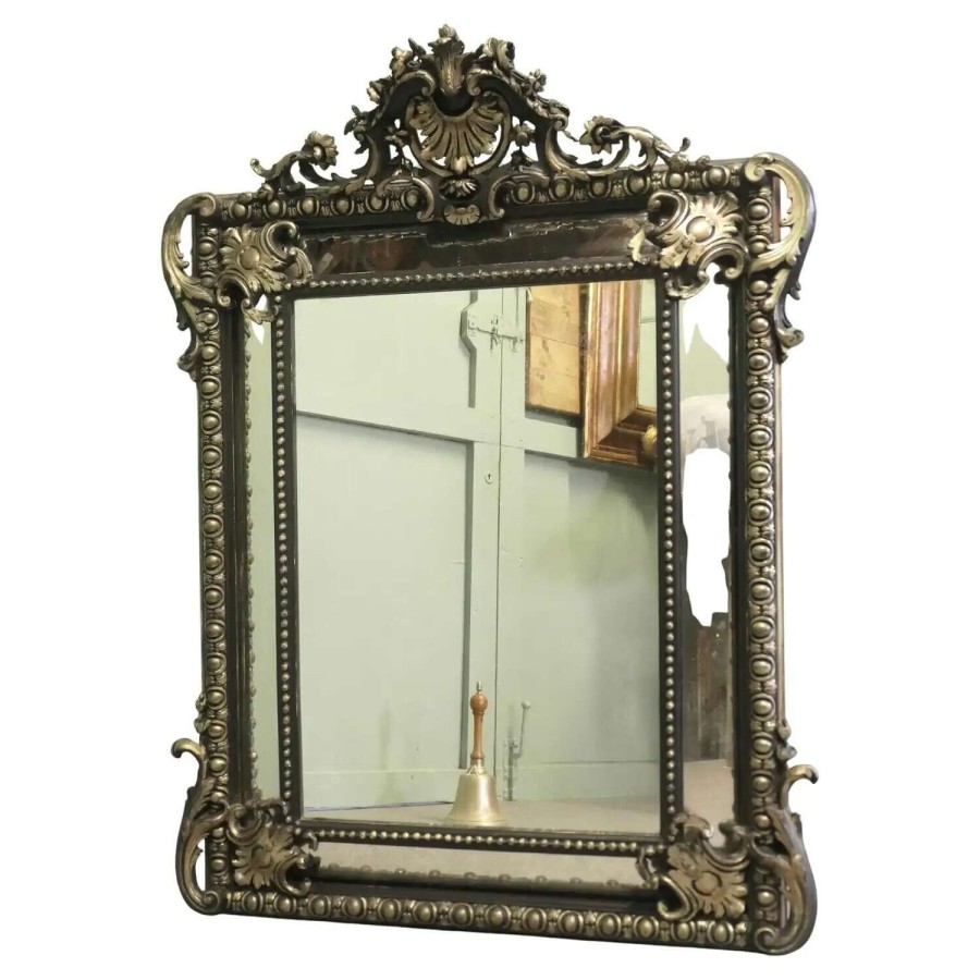 A Large Napoleon III French Cushion Mirror