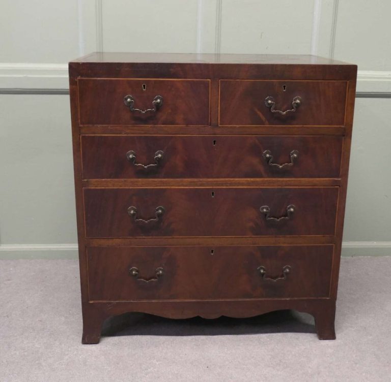 A Medium Size Flame Mahogany Georgian style Chest of Drawers