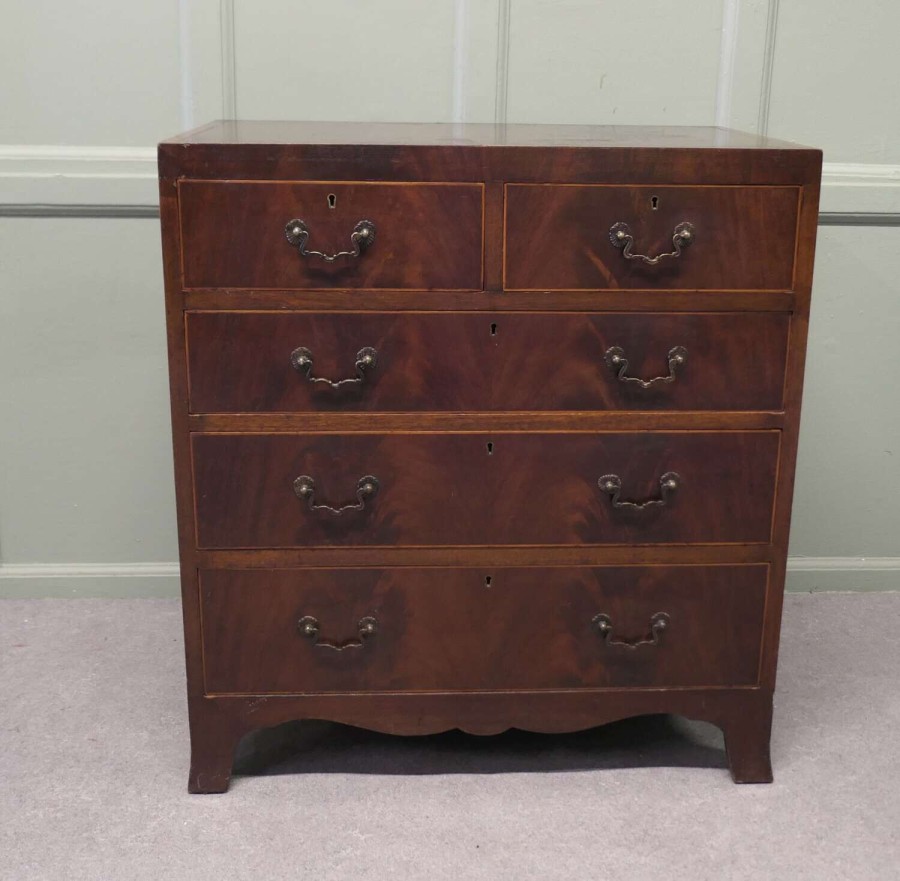 A Medium Size Flame Mahogany Georgian style Chest of Drawers