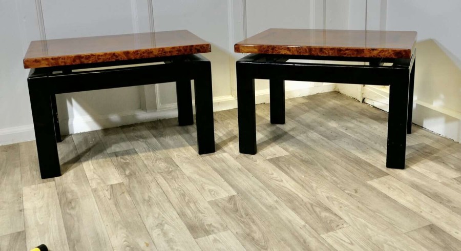 A Super Pair of Art Deco Design Floating Top Low Tables