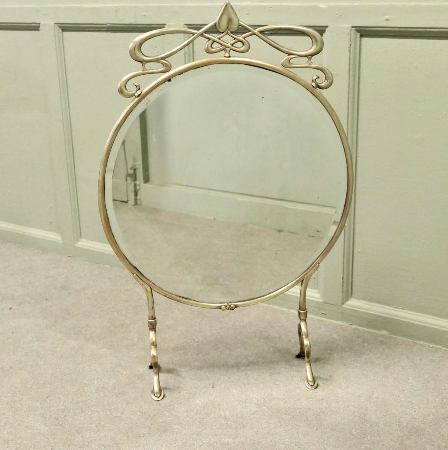 A Superb Art Nouveau Mirror Fire Screen The Fire screen is a superb quality piece