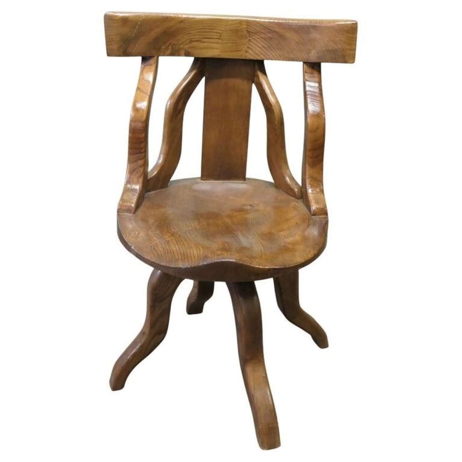 A Swivelling Elm Office Chair or Desk Chair