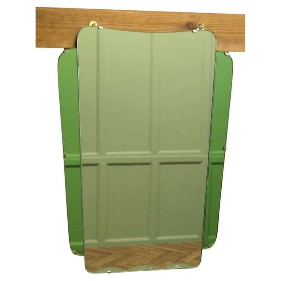 An Odeon Style Art Deco Emerald Wall Mirror.