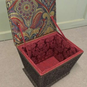Anglo Indian Profusely Carved Sewing Box Foot Stool A very attractive piece
