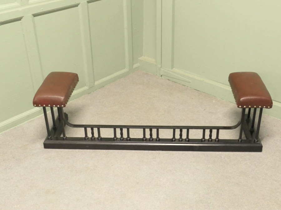 Art Deco Heavy Iron and Tan Leather Club Fender