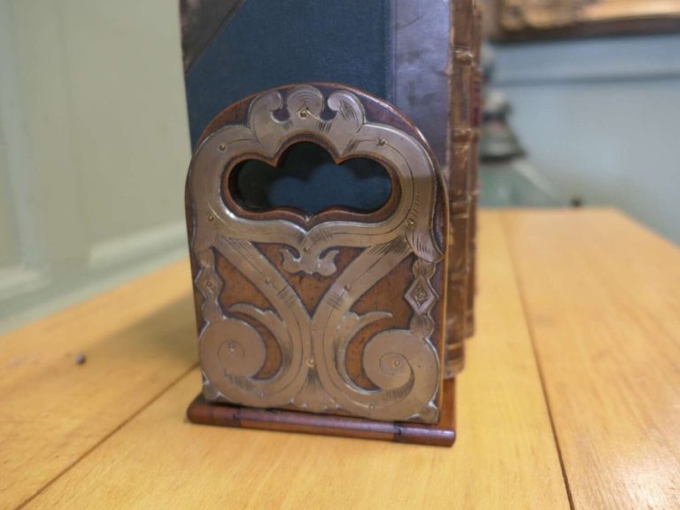 Art Nouveau Pierced Brass Folding Book Slide