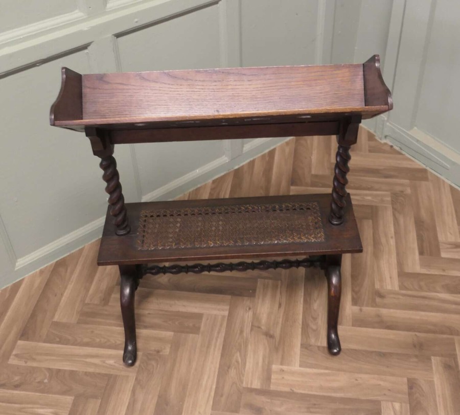 Arts and Crafts Open Front Oak Slope-Shelf Bookcase