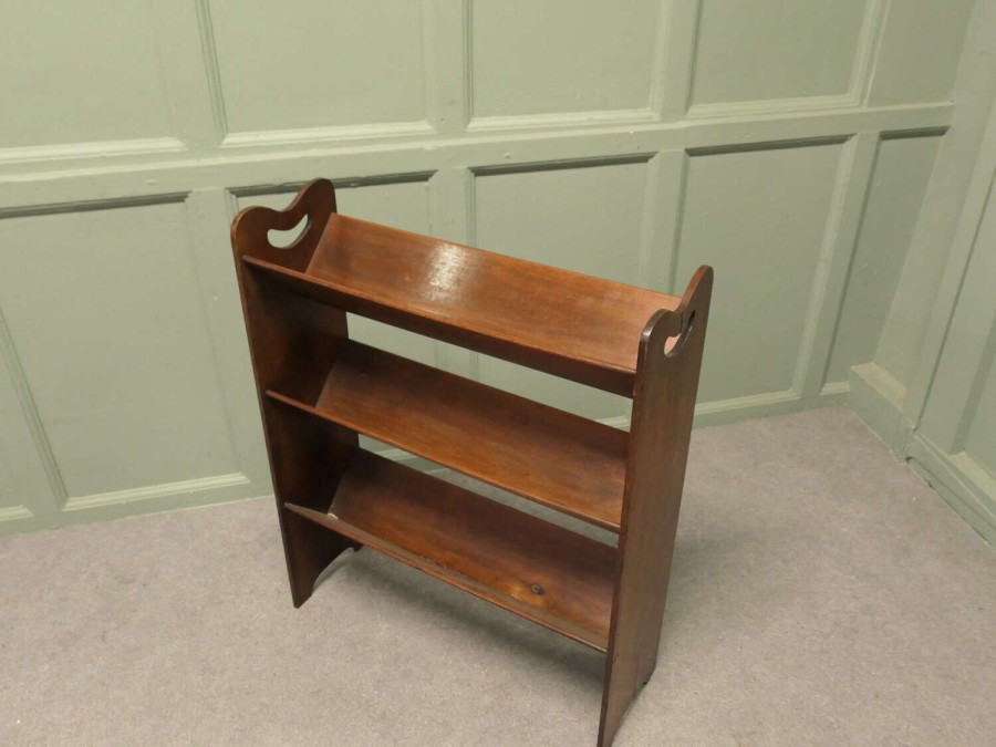 Arts and Crafts Open Front Slope-Shelf Book Trough