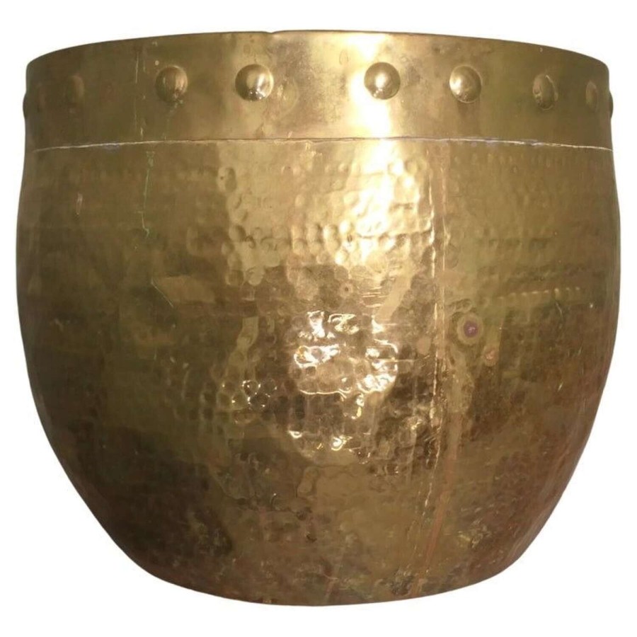 Brass Arts and Crafts Riveted Jardiniere