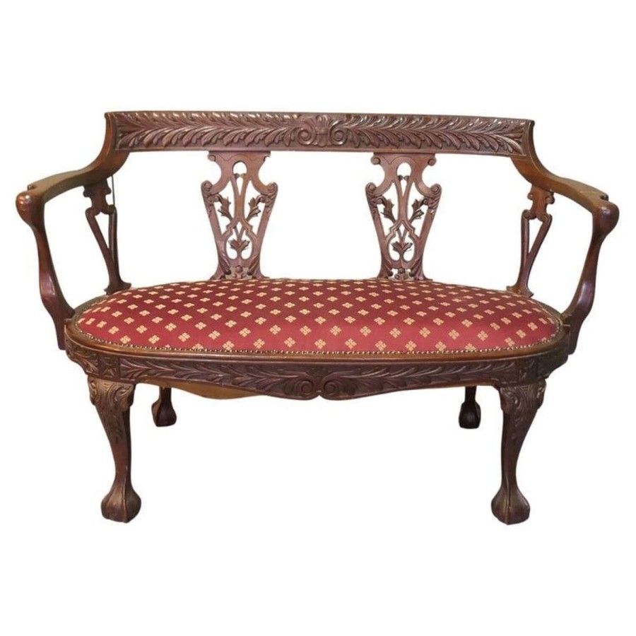 Carved Chinese Chippendale Settee This is a charming piece