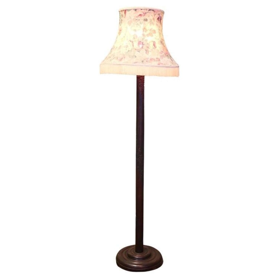 Carved Oriental Style Floor Lamp, Standard Lamp