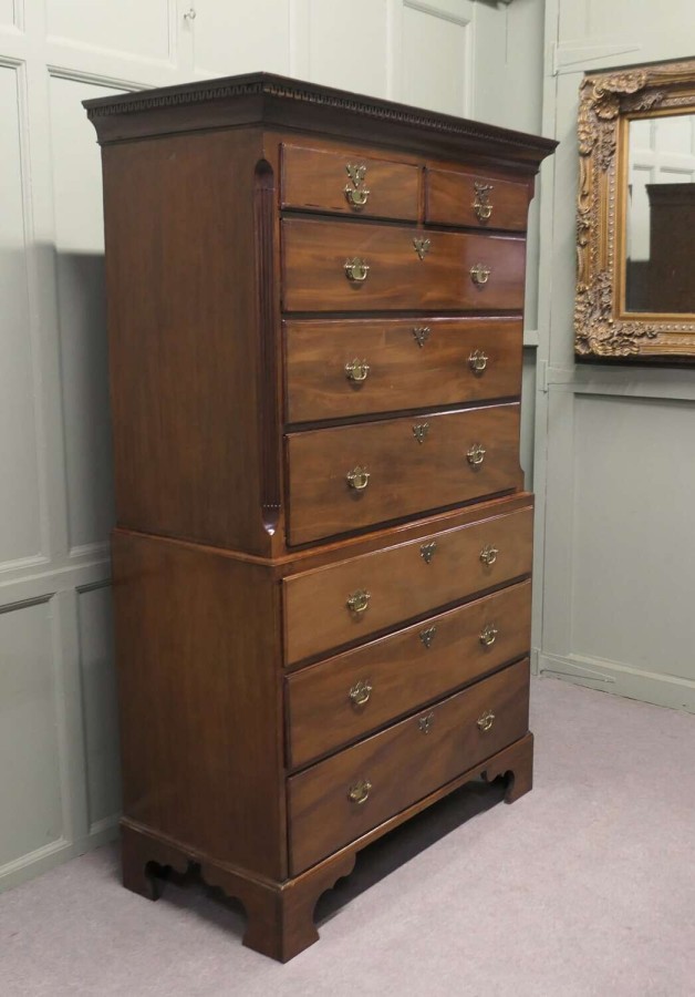 Early Victorian Mahogany Chest on Chest