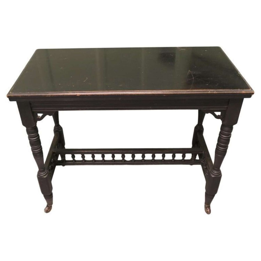 Elegant Black Lacquer Games, Card or Hall Table