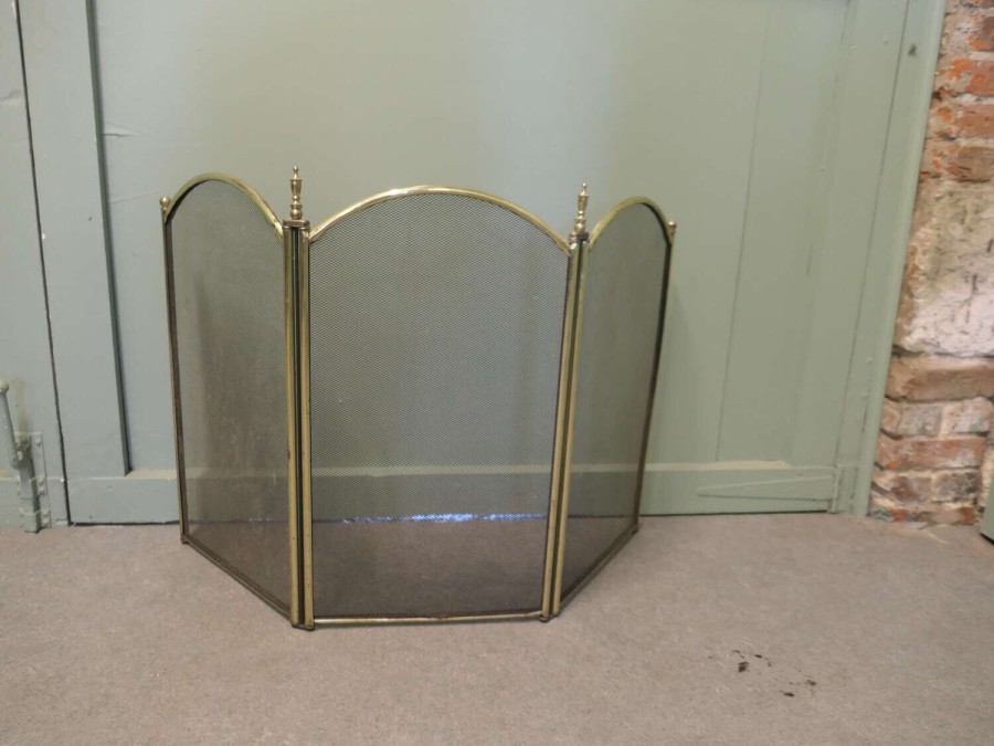 Folding Brass and Iron Fire Guard