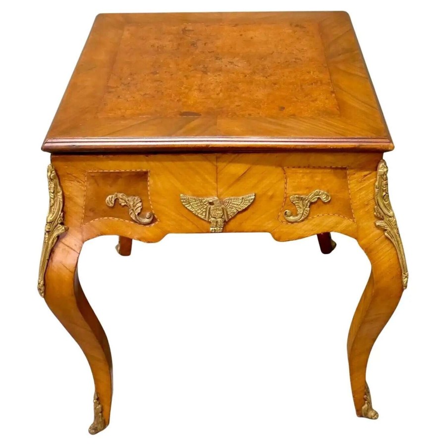 French Empire Style Burr Walnut and Ormolu Games Table, Chess and Backgammon