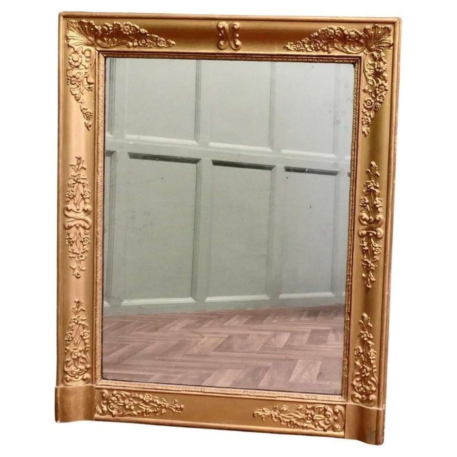 French Gilt Overmantel, Wall Mirror