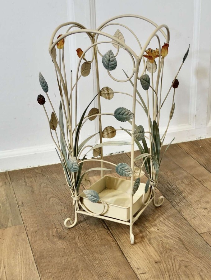 French Painted Wire Work Umbrella Stand