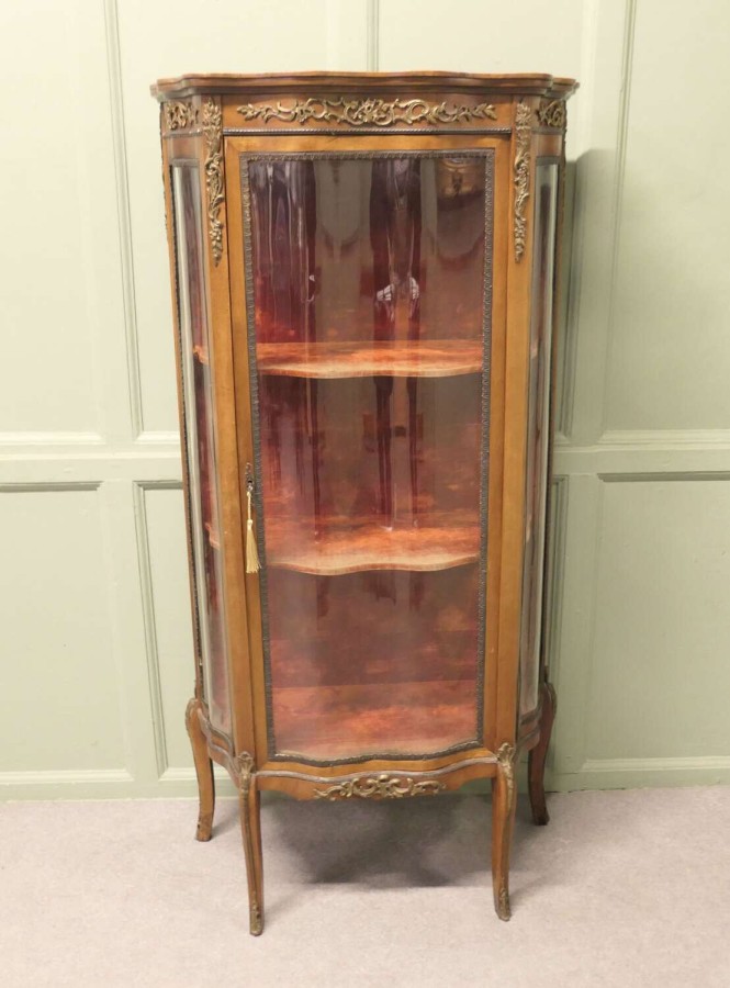French Walnut and Ormolu Mounted Vitrine