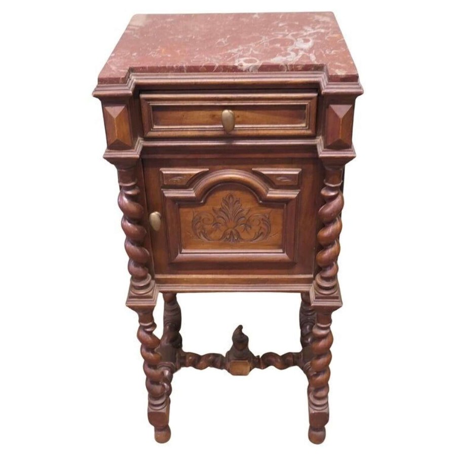 French Walnut Barley Twist Night Table or Side Cupboard This is a very attractive piece o