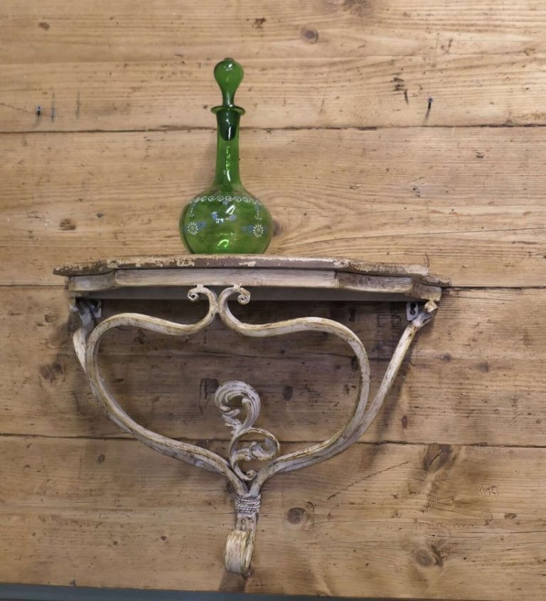 French Wrought Iron Console or Hall Shelf