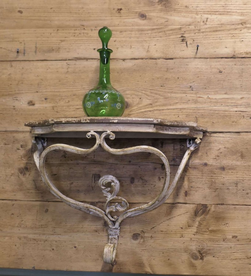 French Wrought Iron Console or Hall Shelf