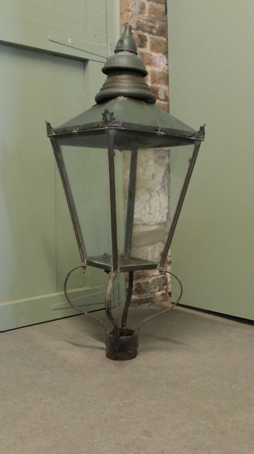 Large Copper 1900s Lantern, Street Light This is a Large Copper Street Light Lantern