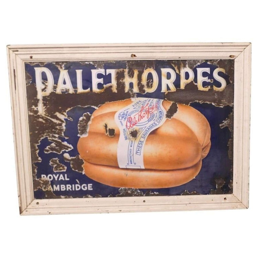 Large Early 20th century Palethorps Pictorial Enamel Sausage Sign