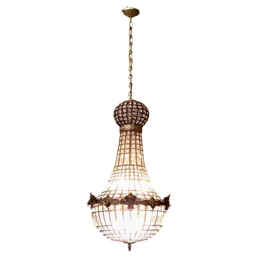 Large French Empire Style Balloon Chandelier
