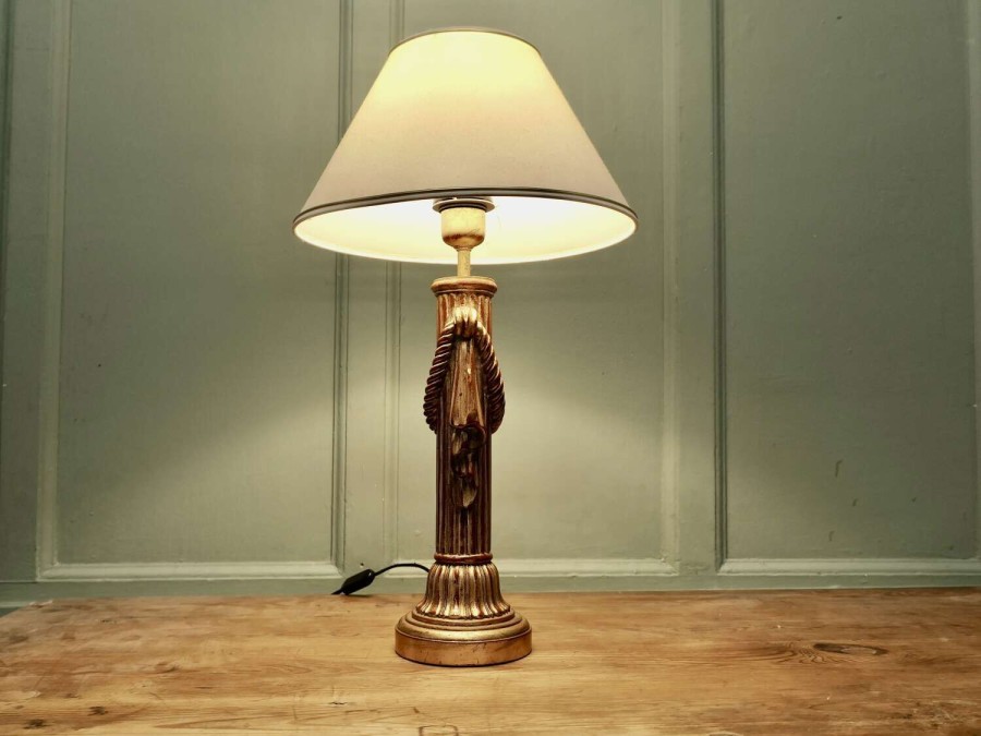Large Italian Corinthian Column Table Lamp