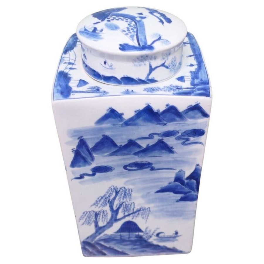Large Willow Pattern Storage Canister, Ginger Jar