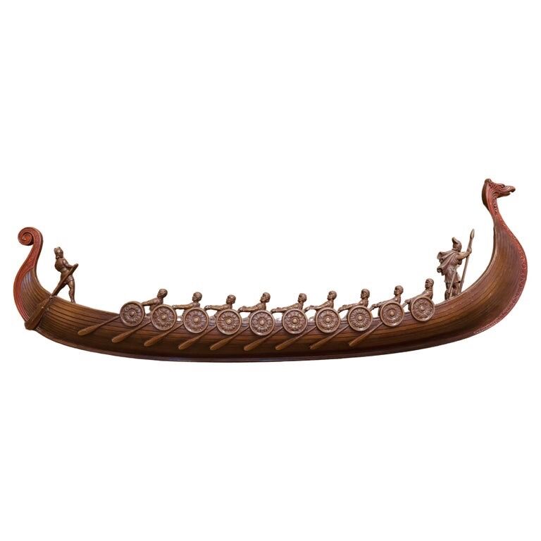 Mid Century Vintage Syroco Viking Ship Wall Art - Image 2