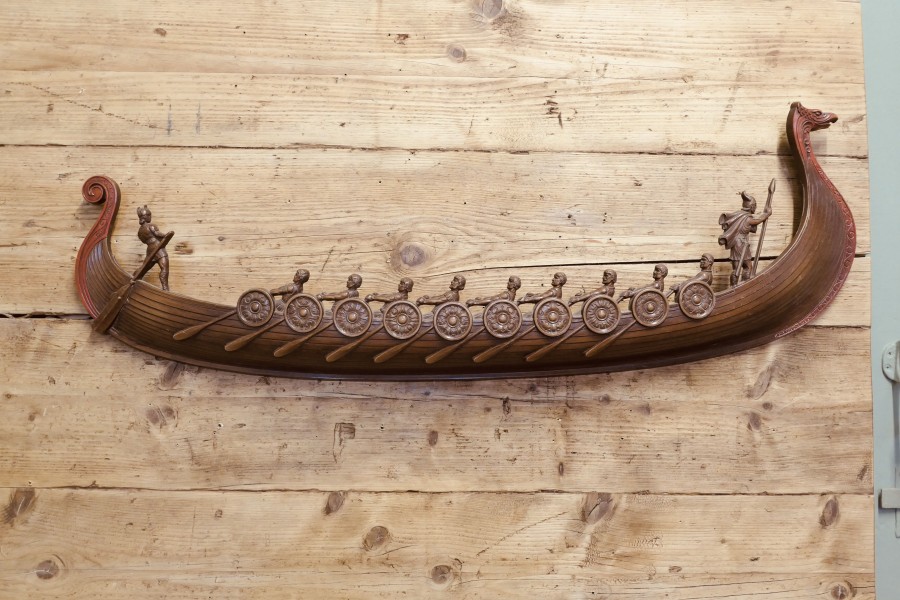 Mid Century Vintage Syroco Viking Ship Wall Art - Image 3